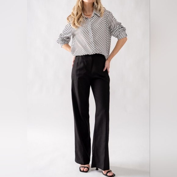 #386 SALE 🛑35 M,L FABULOUS Linen Tailored Wide Leg Pants - Picture 8 of 8